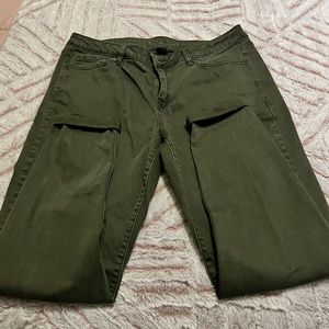 Lane Bryant Womens Super Skinny Stretch SZ 14 Jeans in Olive - Like New